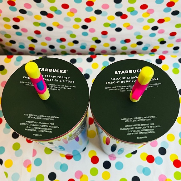 Starbucks 2023 Spring Straw Topper Blue Wave Color Changing Tumbler 24oz Cups - Picture 3 of 3